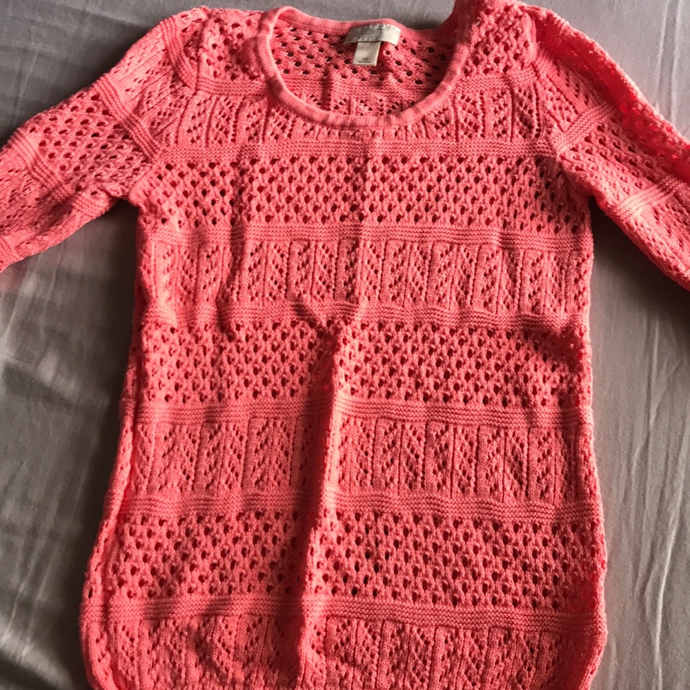 Salmon pink Loft sweater. Knit. Size XS